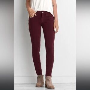 SO Low Rise Jegging burgundy‎ five pocket jeans sz 3
